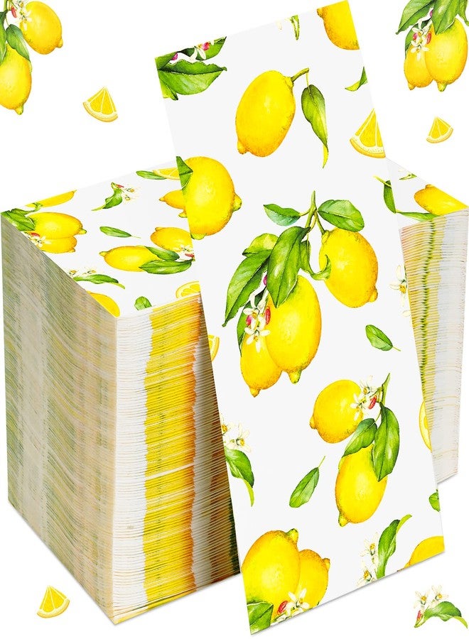 Fumete 150 Pcs Disposable Guest Napkins 3 Ply Lemon Paper Napkins Summer Hand Towels for Bathroom Paper Towels Decorative Napkins for Summer Tea Party Baby Shower - Image 1